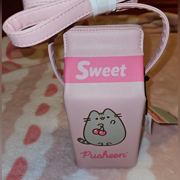 Pusheen Pink Fruit Juice Carton Crossbody New w/Tags Approx 9"×4" - Picture 6 of 11